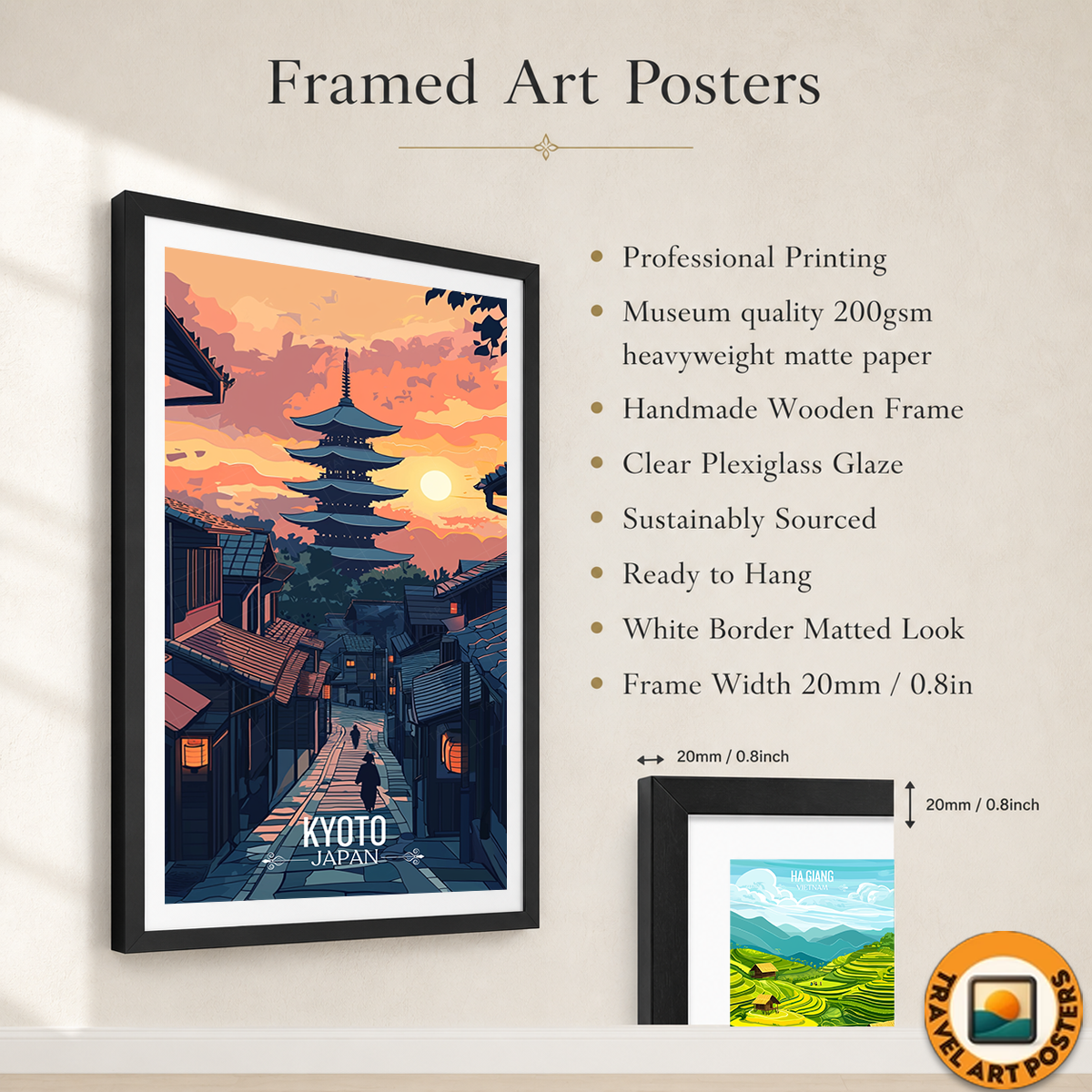 Kyoto - Japan - Travel Art Wall Deco Poster - Art Print - Travel Art Poster