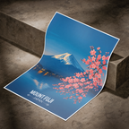 Fuji Lotus Peak - Japan - Travel Art Wall Deco Poster - Art Print - Travel Art Poster
