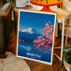 Fuji Lotus Peak - Japan - Travel Art Wall Deco Poster - Art Print - Travel Art Poster
