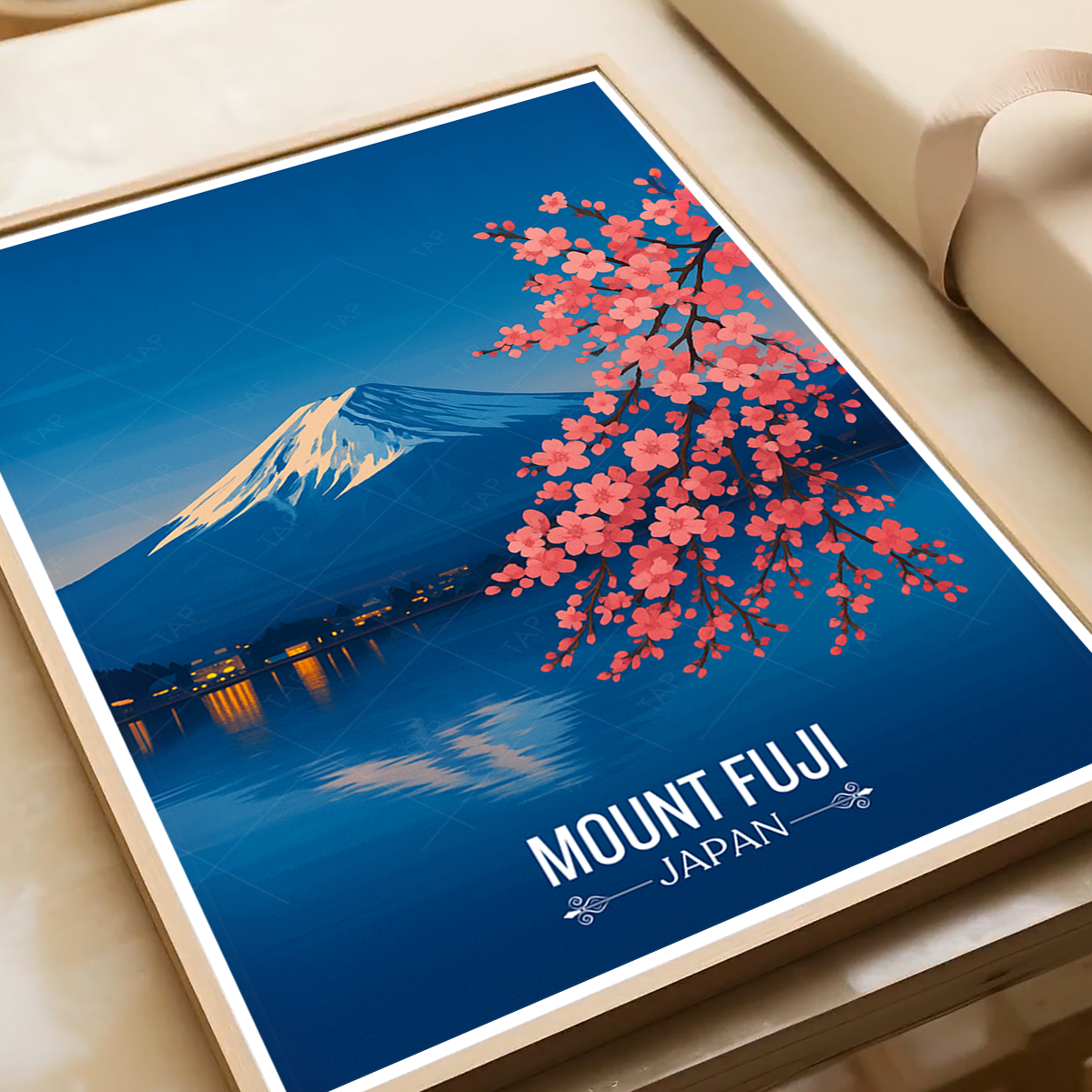 Fuji Lotus Peak - Japan - Travel Art Wall Deco Poster - Art Print - Travel Art Poster