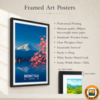 Fuji Lotus Peak - Japan - Travel Art Wall Deco Poster - Art Print - Travel Art Poster