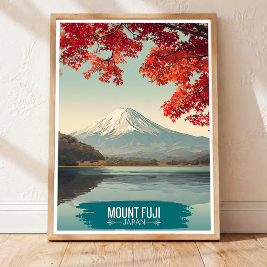 Mount Fuji - Japan - Travel Art Wall Deco Poster - Art Print - Travel Art Poster