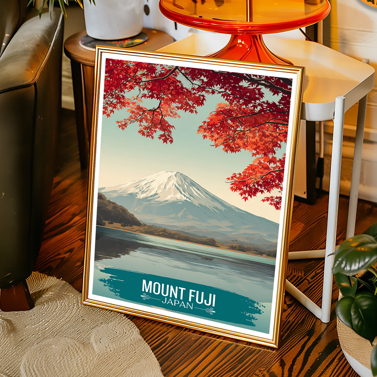 Mount Fuji - Japan - Travel Art Wall Deco Poster - Art Print - Travel Art Poster