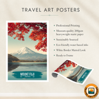 Mount Fuji - Japan - Travel Art Wall Deco Poster - Art Print - Travel Art Poster