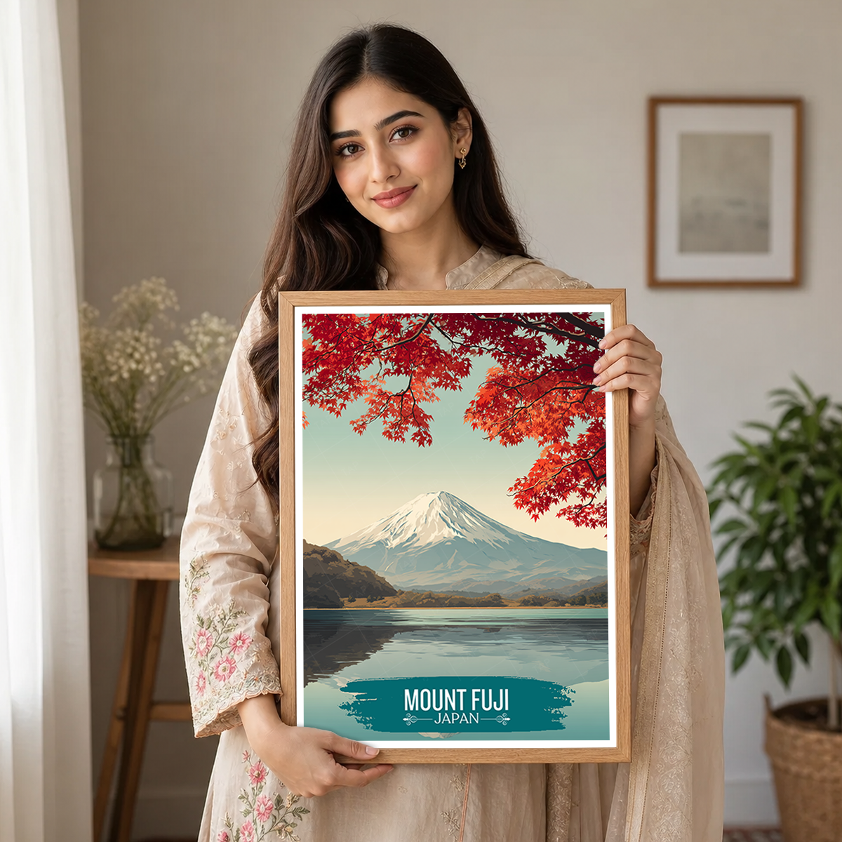 Mount Fuji - Japan - Travel Art Wall Deco Poster - Art Print - Travel Art Poster