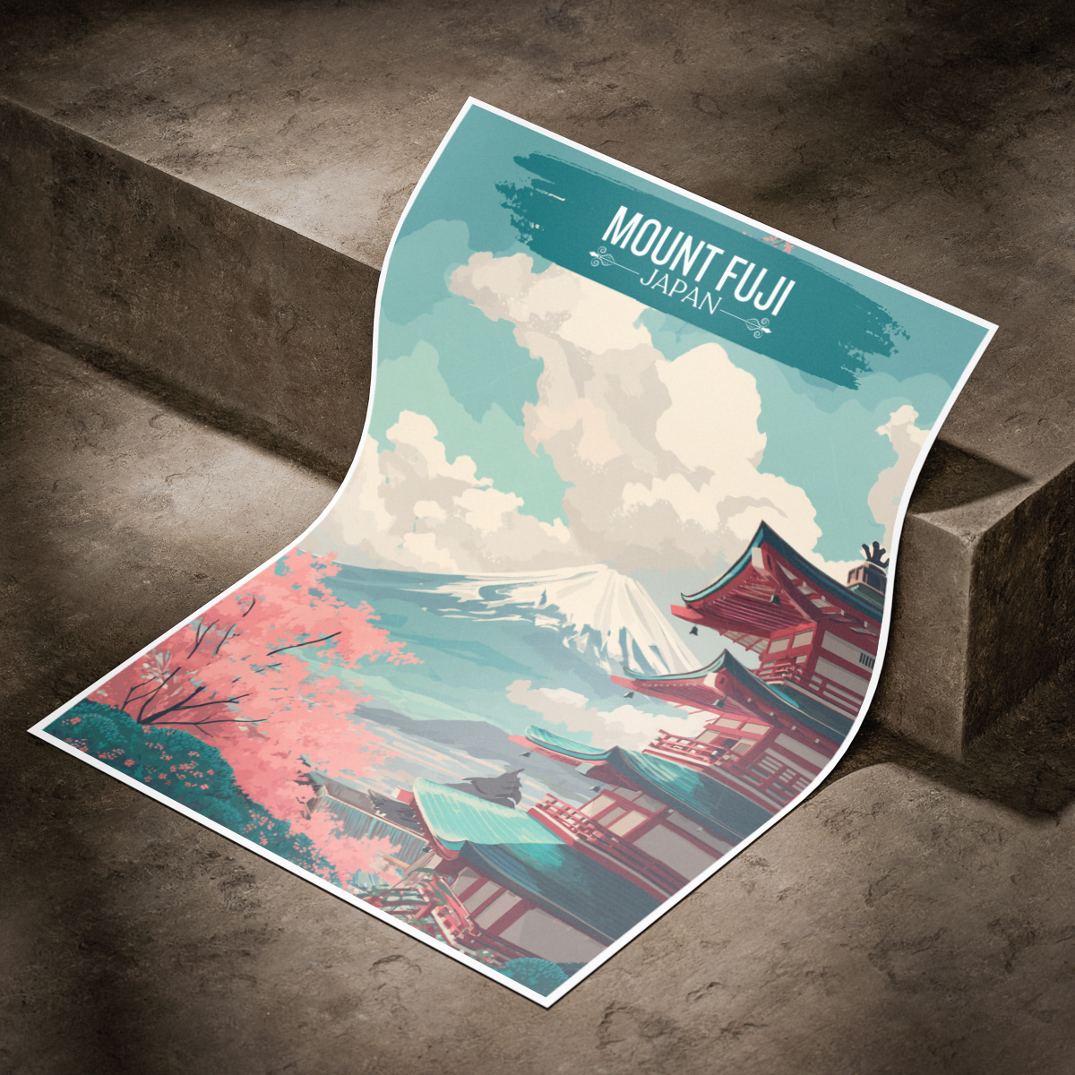 Fujisan - Japan - Travel Art Wall Deco Poster - Art Print - Travel Art Poster
