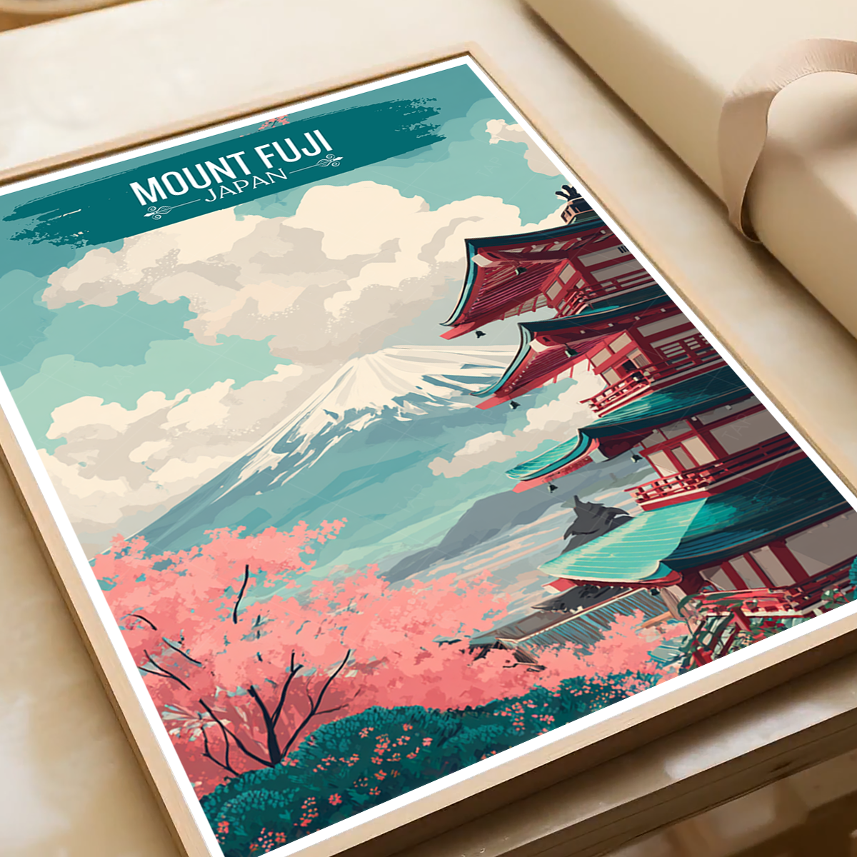 Fujisan - Japan - Travel Art Wall Deco Poster - Art Print - Travel Art Poster