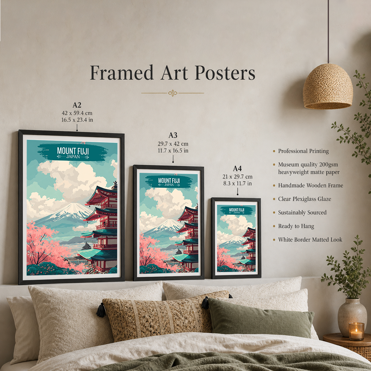 Fujisan - Japan - Travel Art Wall Deco Poster - Art Print - Travel Art Poster