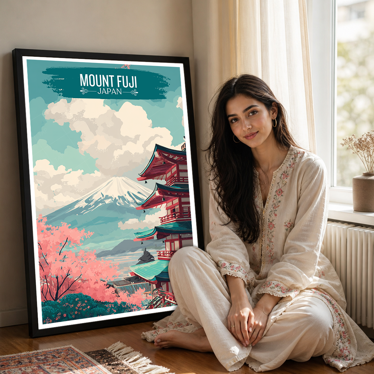 Fujisan - Japan - Travel Art Wall Deco Poster - Art Print - Travel Art Poster