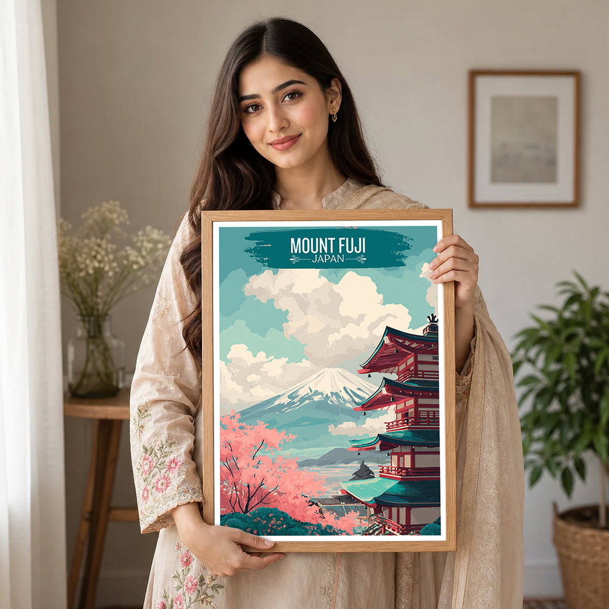 Fujisan - Japan - Travel Art Wall Deco Poster - Art Print - Travel Art Poster