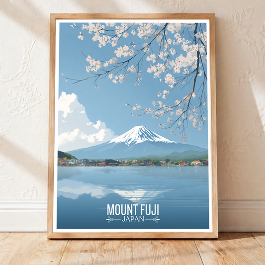 Fujiyama - Japan - Travel Art Wall Deco Poster - Art Print - Travel Art Poster