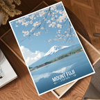 Fujiyama - Japan - Travel Art Wall Deco Poster - Art Print - Travel Art Poster