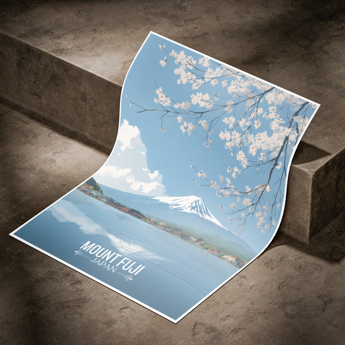Fujiyama - Japan - Travel Art Wall Deco Poster - Art Print - Travel Art Poster