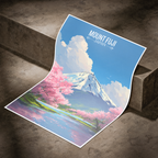 Fuji-no-Takane - Japan - Travel Art Wall Deco Poster - Art Print - Travel Art Poster