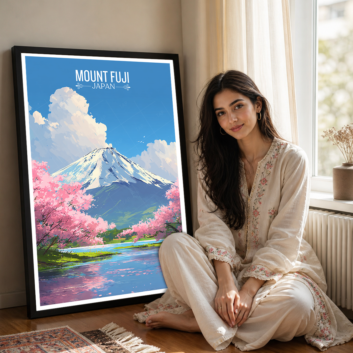 Fuji-no-Takane - Japan - Travel Art Wall Deco Poster - Art Print - Travel Art Poster