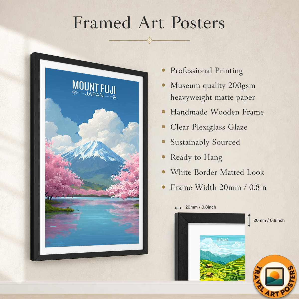 Fugaku - Japan - Travel Art Wall Deco Poster - Art Print - Travel Art Poster