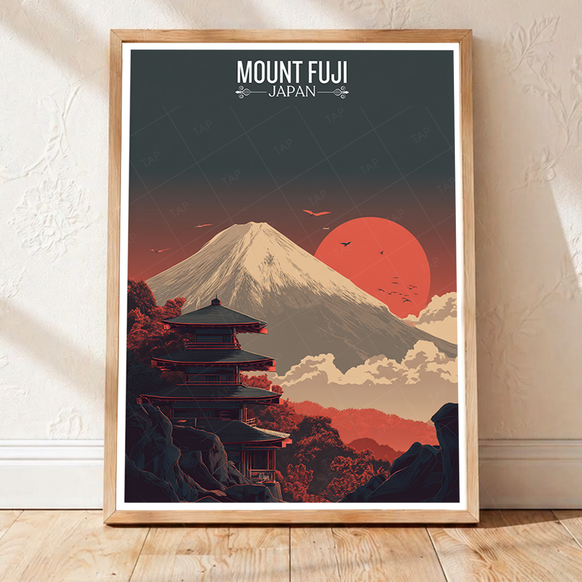 Fuji-no-Yama - Japan - Travel Art Wall Deco Poster - Art Print - Travel Art Poster