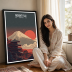 Fuji-no-Yama - Japan - Travel Art Wall Deco Poster - Art Print - Travel Art Poster