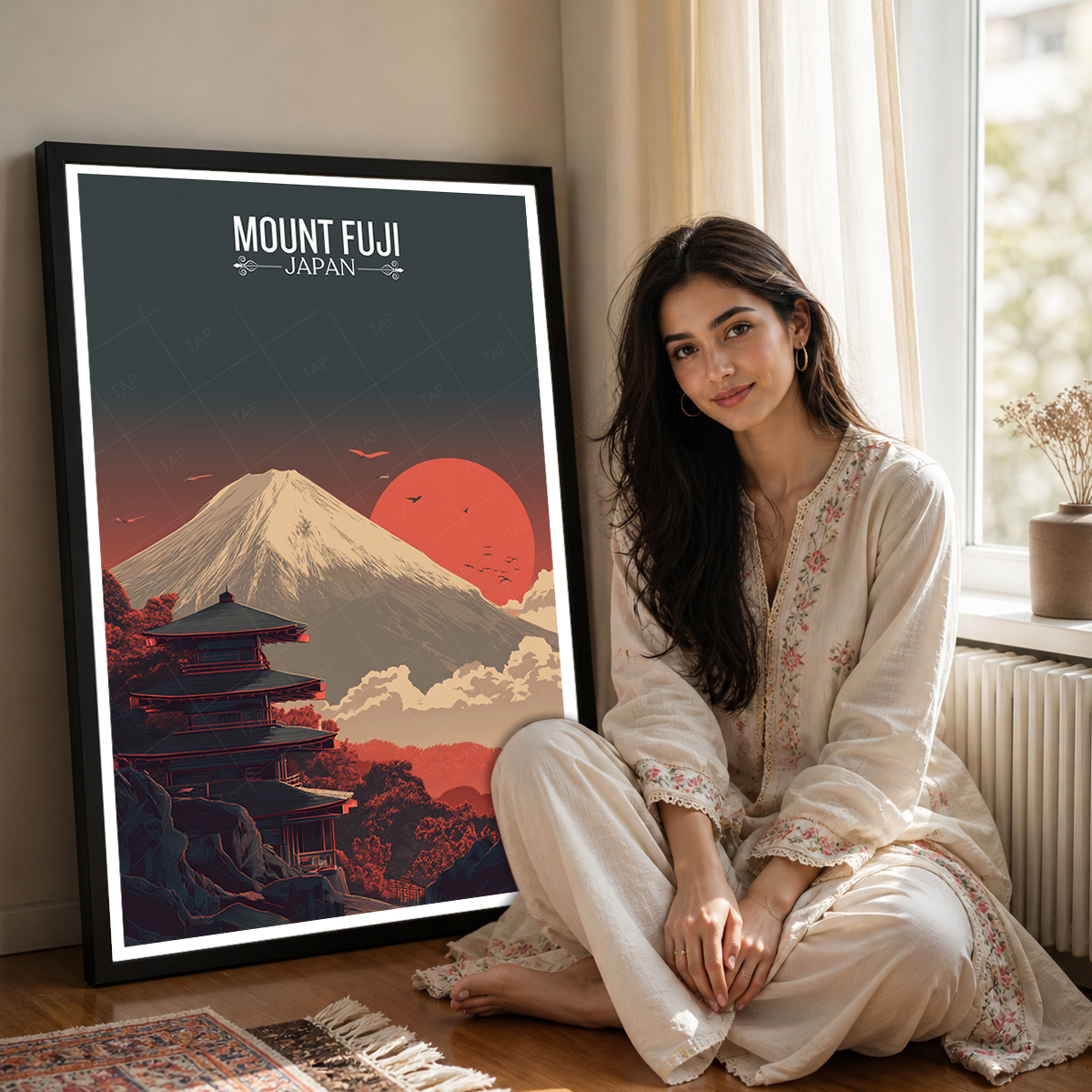 Fuji-no-Yama - Japan - Travel Art Wall Deco Poster - Art Print - Travel Art Poster