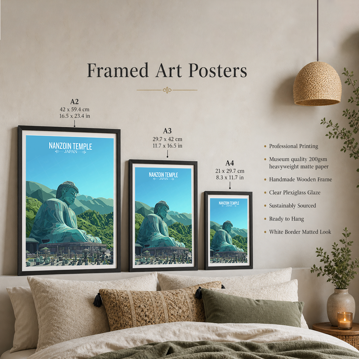 Nanzoin Temple - Japan - Travel Art Wall Deco Poster - Art Print - Travel Art Poster