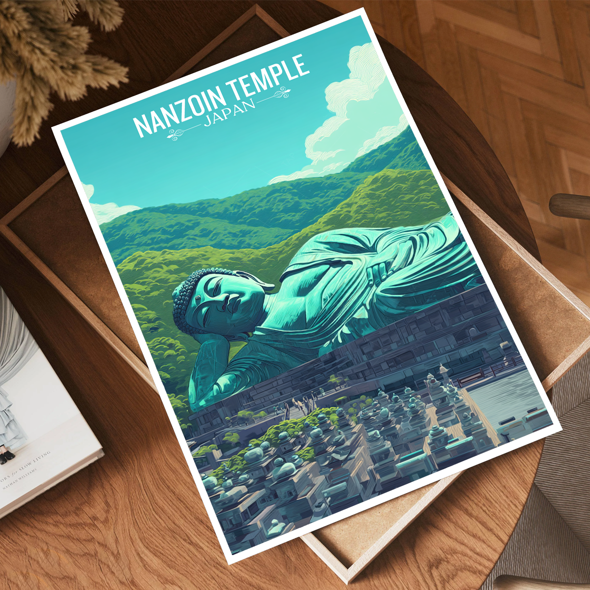 Nanzoin Buddha Temple - Japan - Travel Art Wall Deco Poster - Art Print - Travel Art Poster