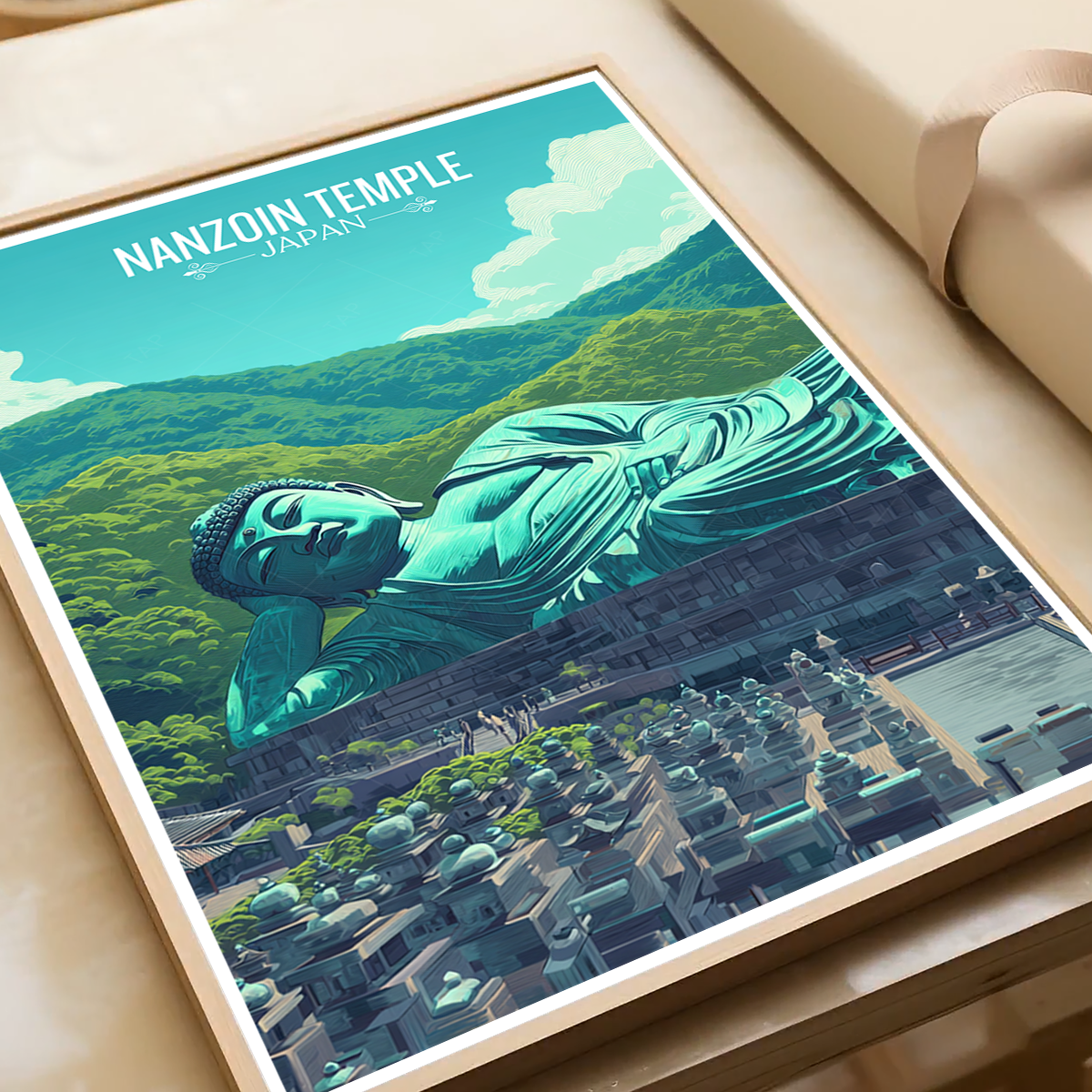 Nanzoin Buddha Temple - Japan - Travel Art Wall Deco Poster - Art Print - Travel Art Poster
