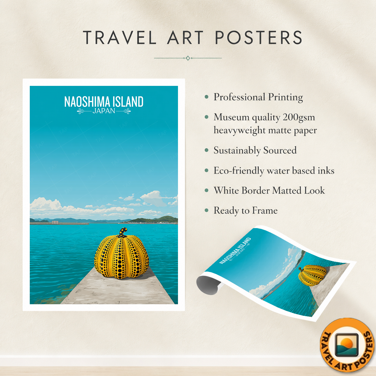 Naoshima Island - Japan - Travel Art Wall Deco Poster - Art Print - Travel Art Poster