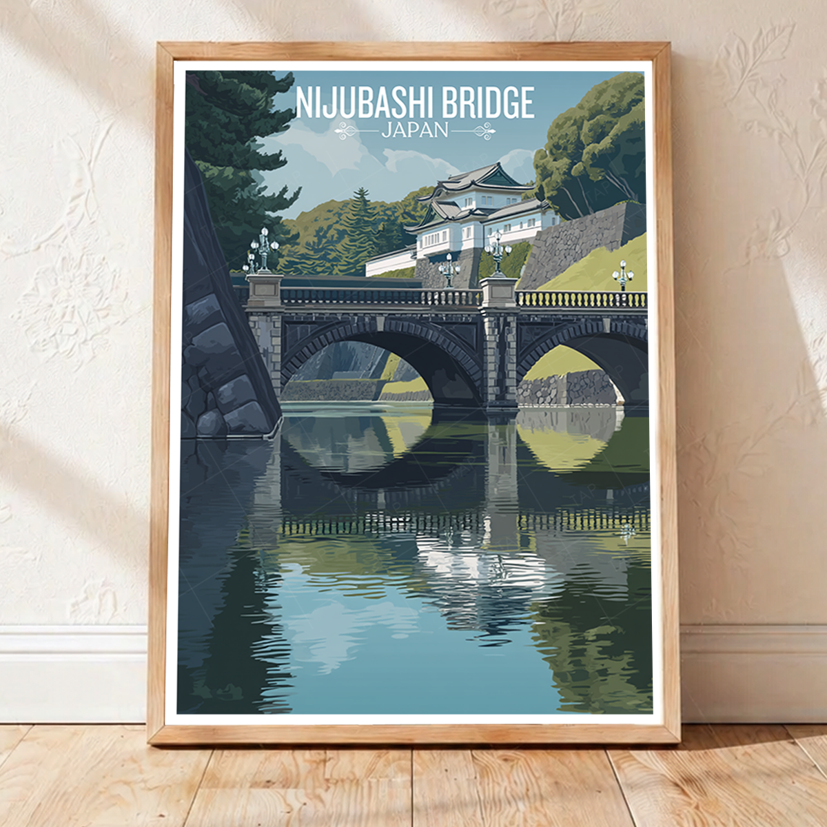 Nijubashi Bridge - Japan - Travel Art Wall Deco Poster - Art Print - Travel Art Poster