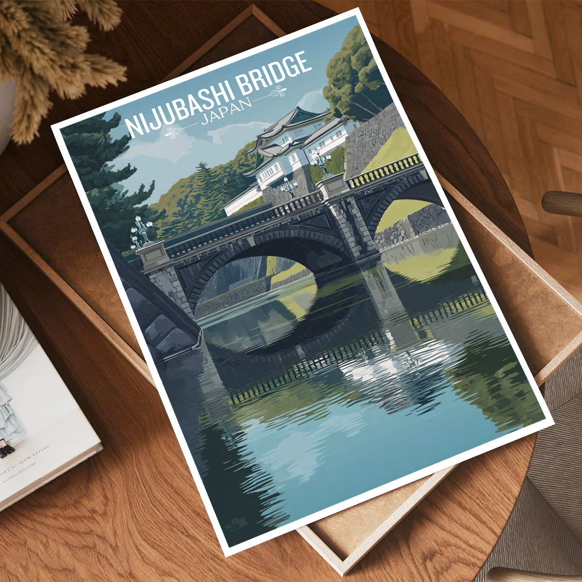 Nijubashi Bridge - Japan - Travel Art Wall Deco Poster - Art Print - Travel Art Poster
