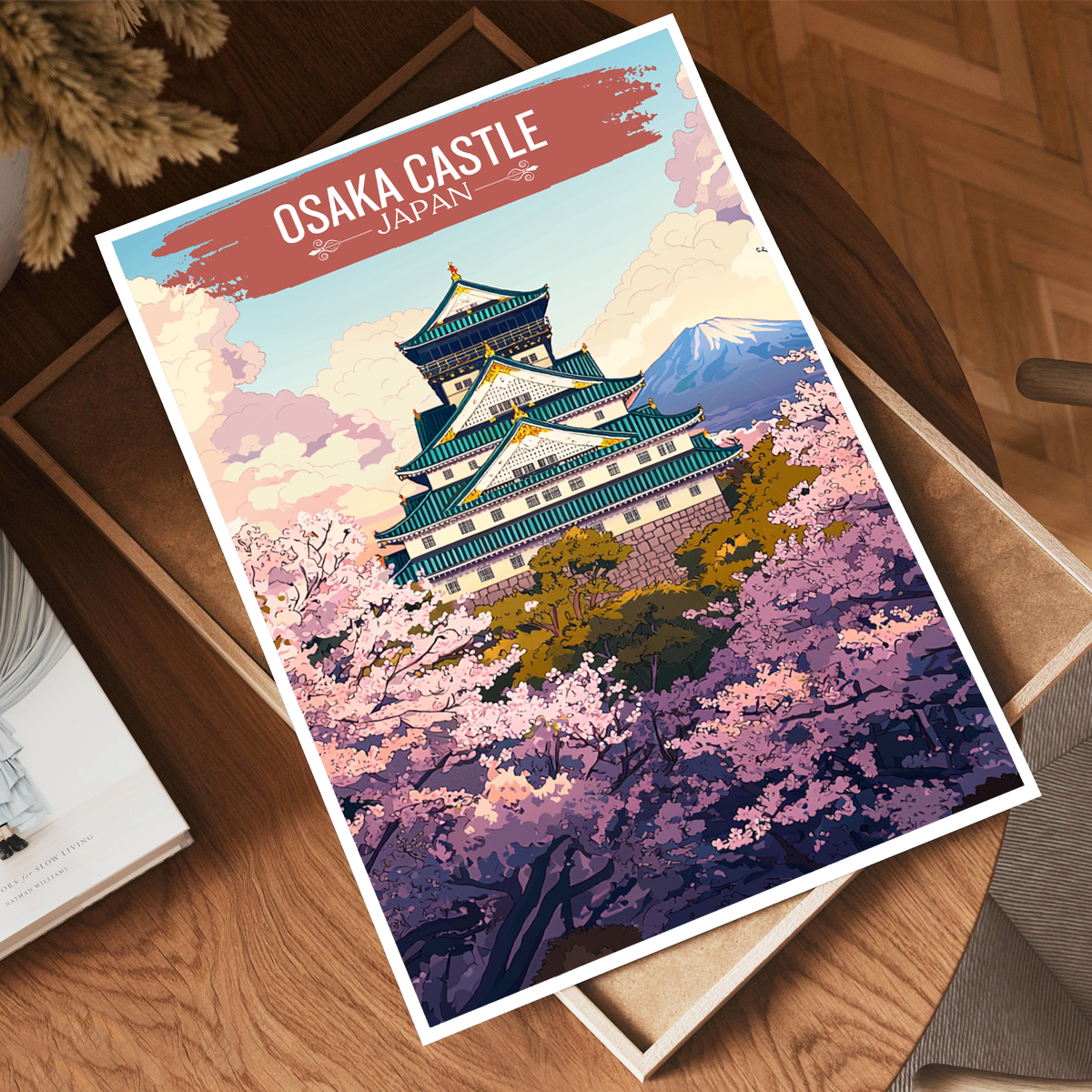 Osaka Castle - Japan - Travel Art Wall Deco Poster - Art Print - Travel Art Poster