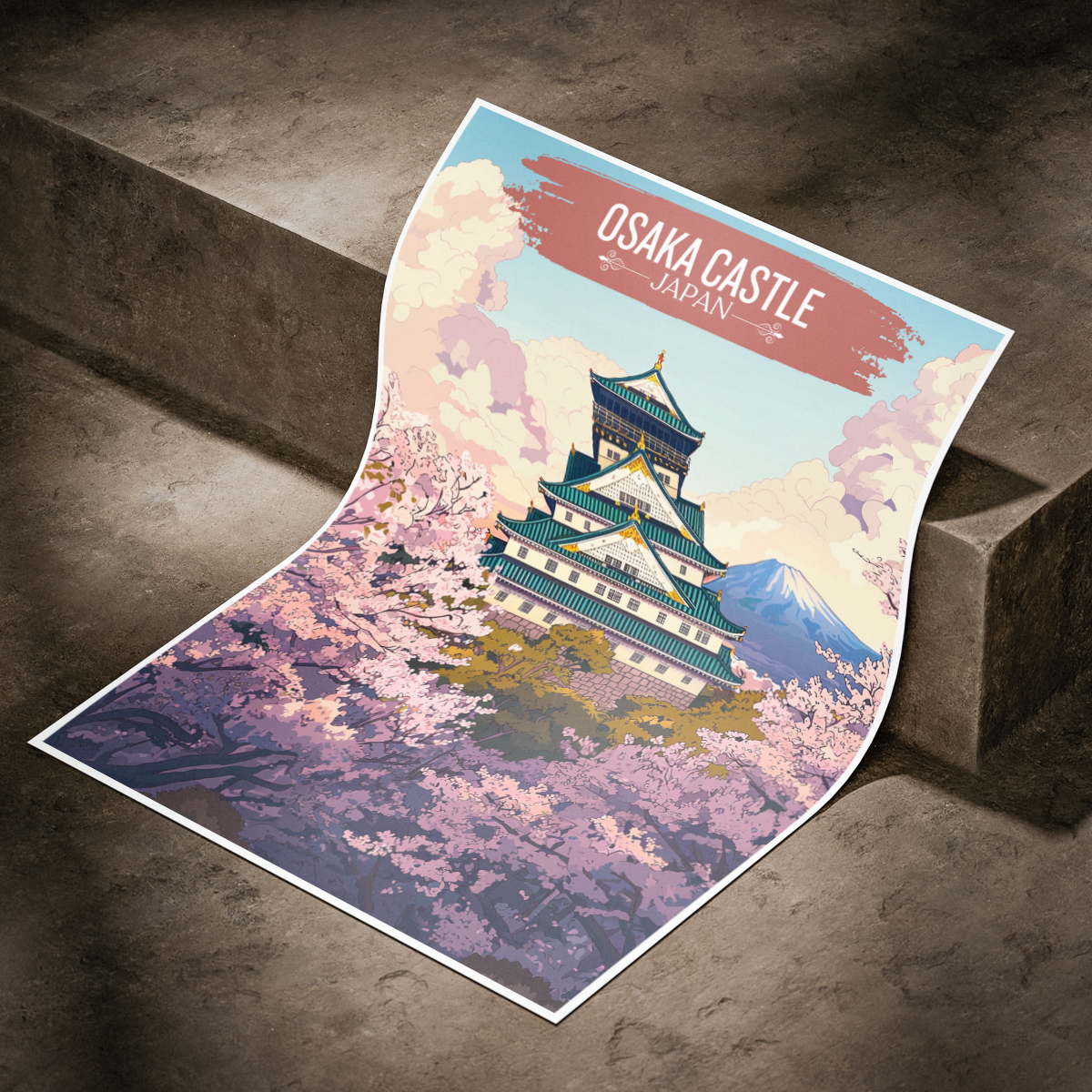 Osaka Castle - Japan - Travel Art Wall Deco Poster - Art Print - Travel Art Poster