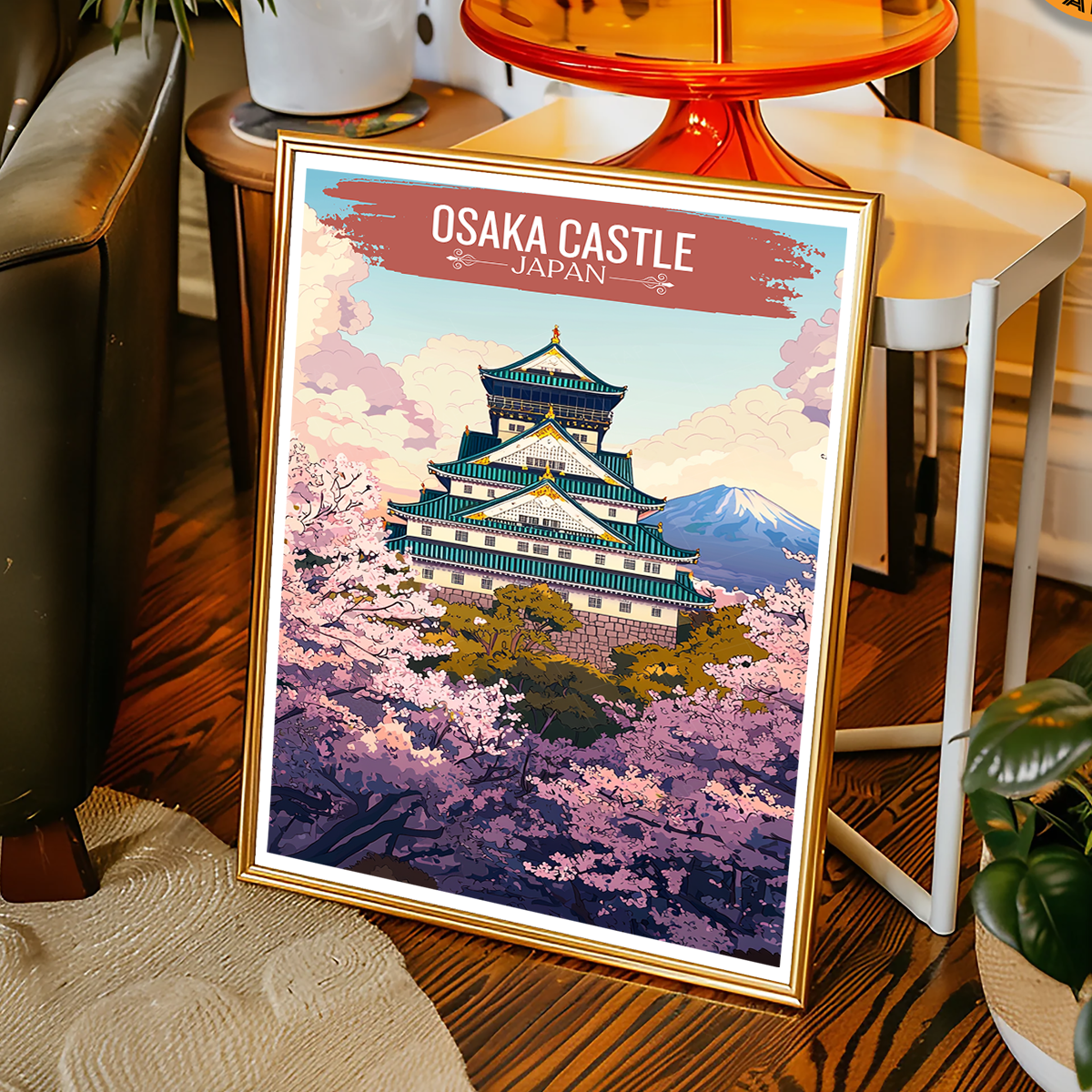Osaka Castle - Japan - Travel Art Wall Deco Poster - Art Print - Travel Art Poster