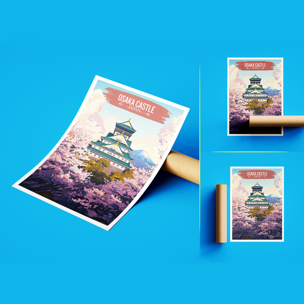 Osaka Castle - Japan - Travel Art Wall Deco Poster - Art Print - Travel Art Poster