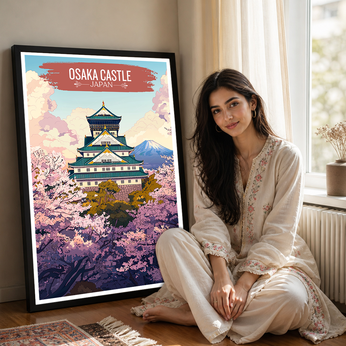 Osaka Castle - Japan - Travel Art Wall Deco Poster - Art Print - Travel Art Poster