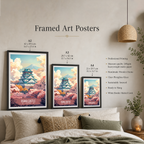 Osaka Castle Sakura - Japan - Travel Art Wall Deco Poster - Art Print - Travel Art Poster
