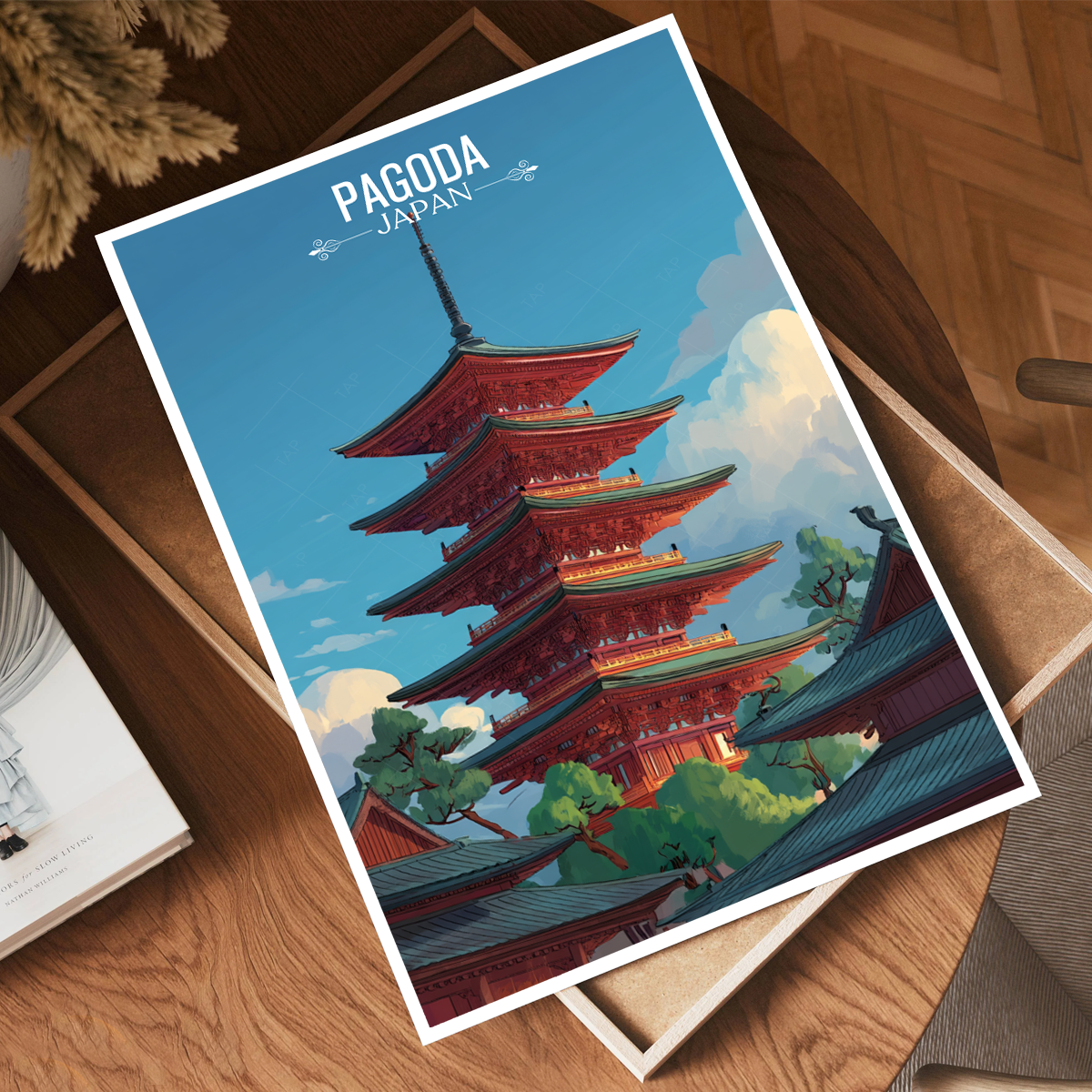 Pagoda - Japan - Travel Art Wall Deco Poster - Art Print - Travel Art Poster