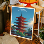 Pagoda - Japan - Travel Art Wall Deco Poster - Art Print - Travel Art Poster