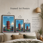 Pagoda - Japan - Travel Art Wall Deco Poster - Art Print - Travel Art Poster
