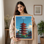 Pagoda - Japan - Travel Art Wall Deco Poster - Art Print - Travel Art Poster