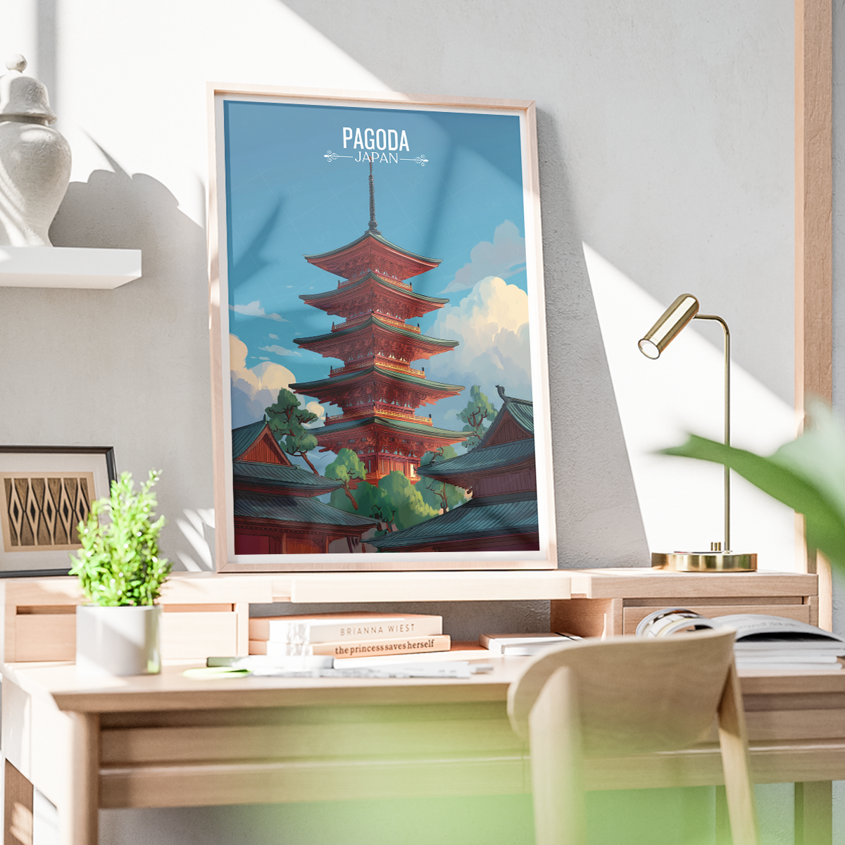 Pagoda - Japan - Travel Art Wall Deco Poster - Art Print - Travel Art Poster