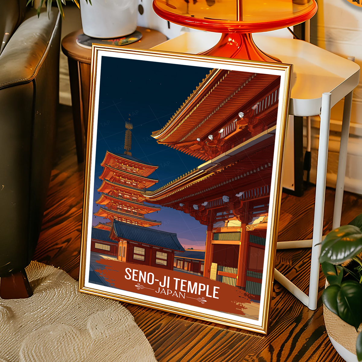 Seno-Ji Temple - Japan - Travel Art Wall Deco Poster - Art Print - Travel Art Poster
