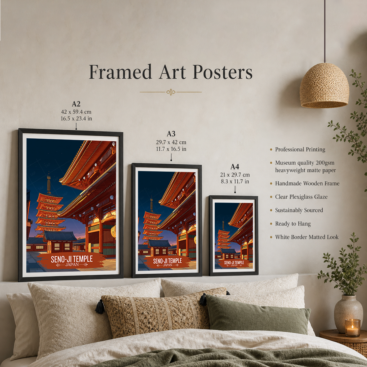 Seno-Ji Temple - Japan - Travel Art Wall Deco Poster - Art Print - Travel Art Poster