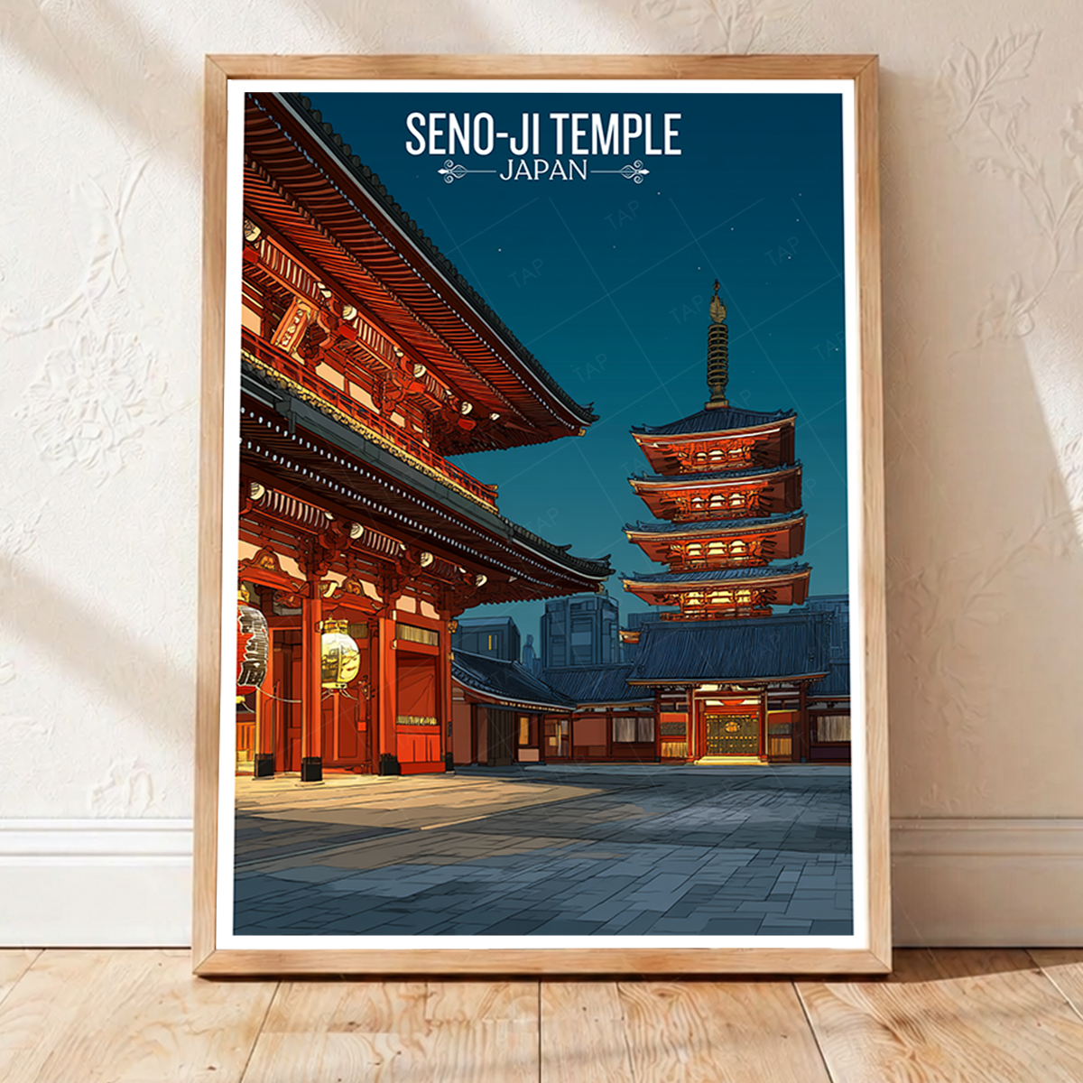 Seno-Ji Temple Tokyo - Japan - Travel Art Wall Deco Poster - Art Print - Travel Art Poster
