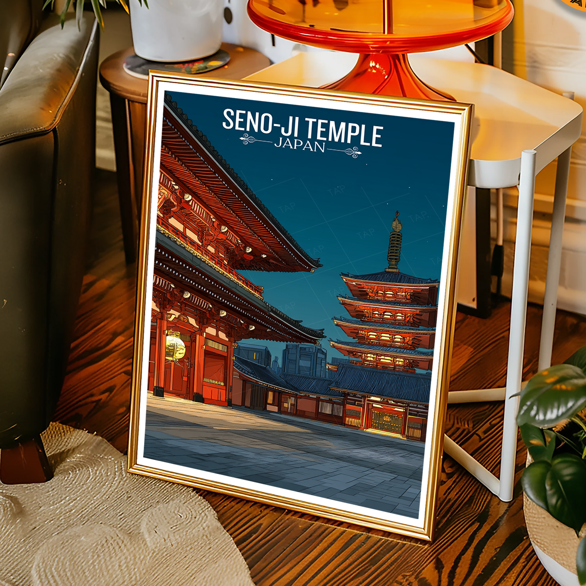 Seno-Ji Temple Tokyo - Japan - Travel Art Wall Deco Poster - Art Print - Travel Art Poster