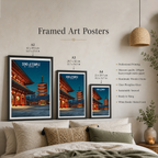 Seno-Ji Temple Tokyo - Japan - Travel Art Wall Deco Poster - Art Print - Travel Art Poster