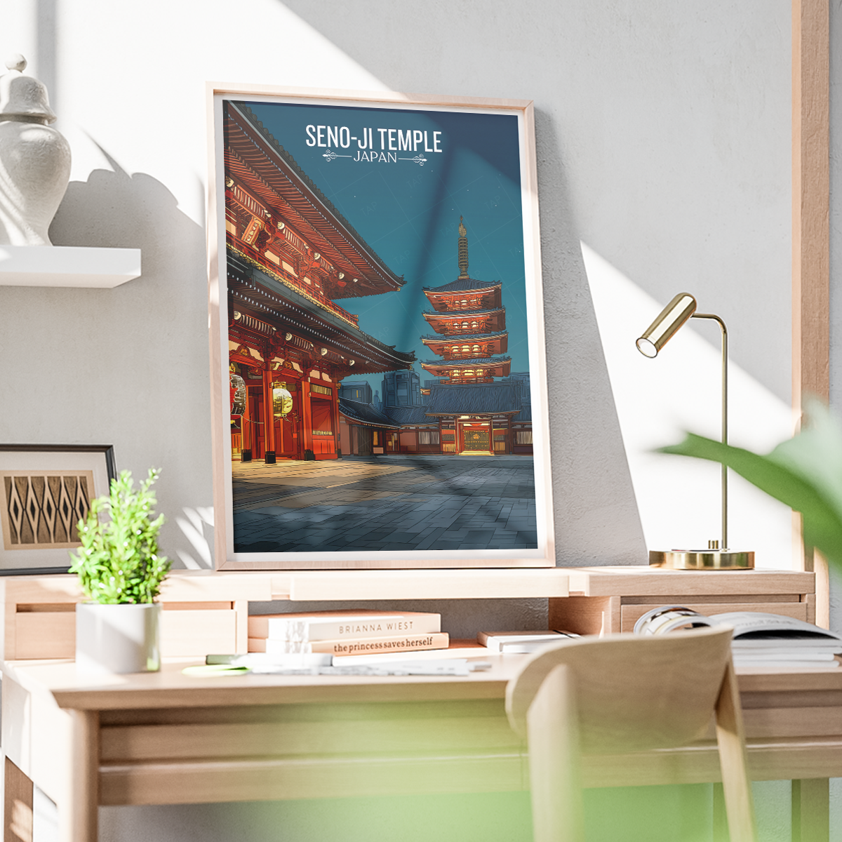 Seno-Ji Temple Tokyo - Japan - Travel Art Wall Deco Poster - Art Print - Travel Art Poster