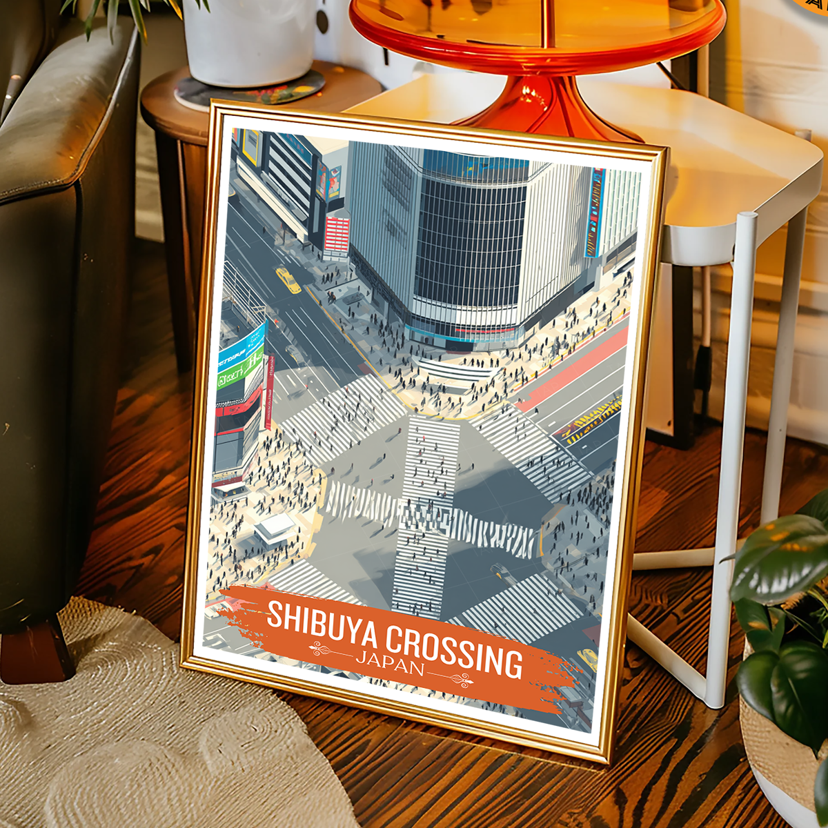 Shibuya Crossing - Japan - Travel Art Wall Deco Poster - Art Print - Travel Art Poster