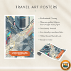 Shibuya Crossing - Japan - Travel Art Wall Deco Poster - Art Print - Travel Art Poster