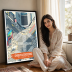 Shibuya Crossing - Japan - Travel Art Wall Deco Poster - Art Print - Travel Art Poster