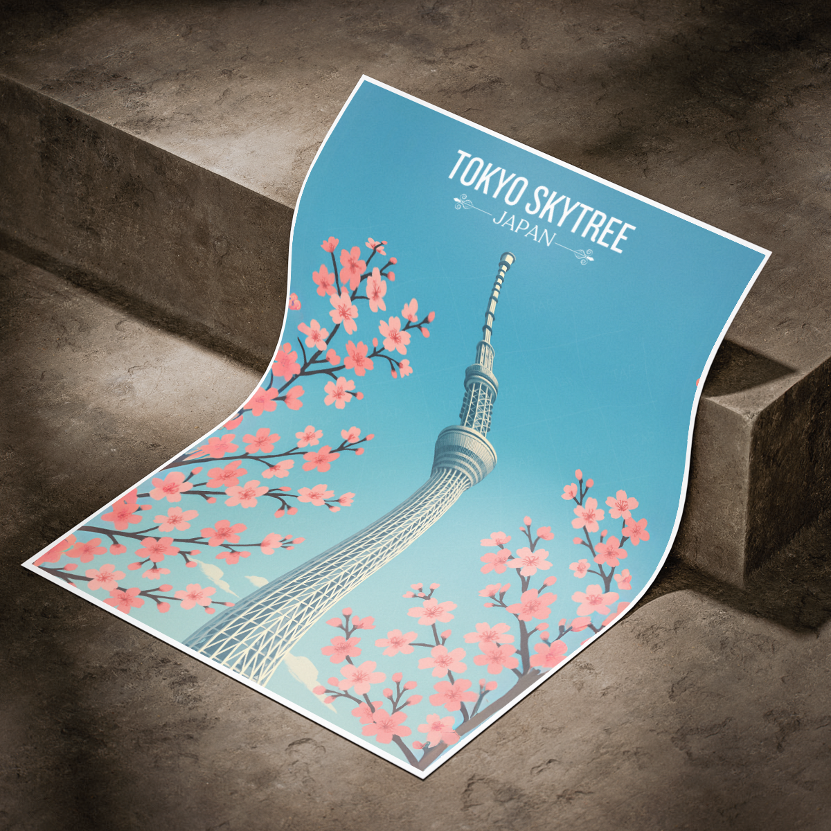 Tokyo Skytree - Japan - Travel Art Wall Deco Poster - Art Print - Travel Art Poster